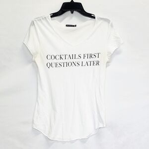 T Party Fashion 'Cocktails First Questions Later' Funny Graphic Tee